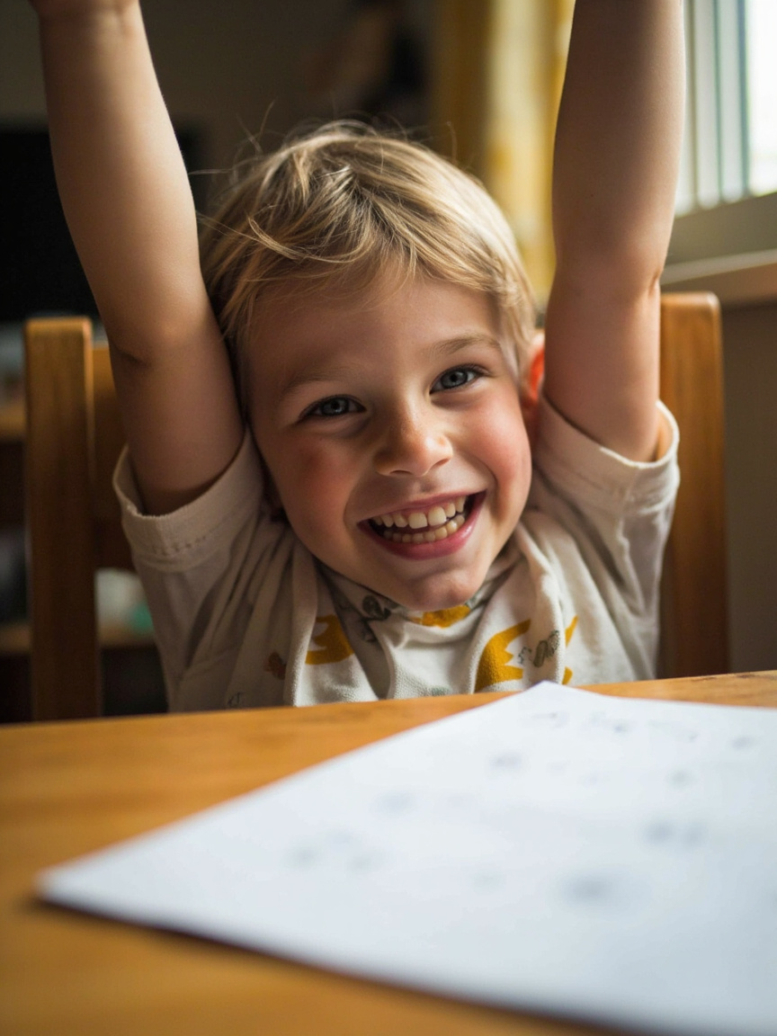 Child celebrating